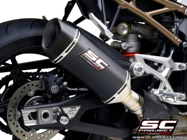 SC Project Performance Exhaust for S1000R (2021-2024) Exhaust SC1-S Muffler, Carbon fiber, with Carbon fiber end cap