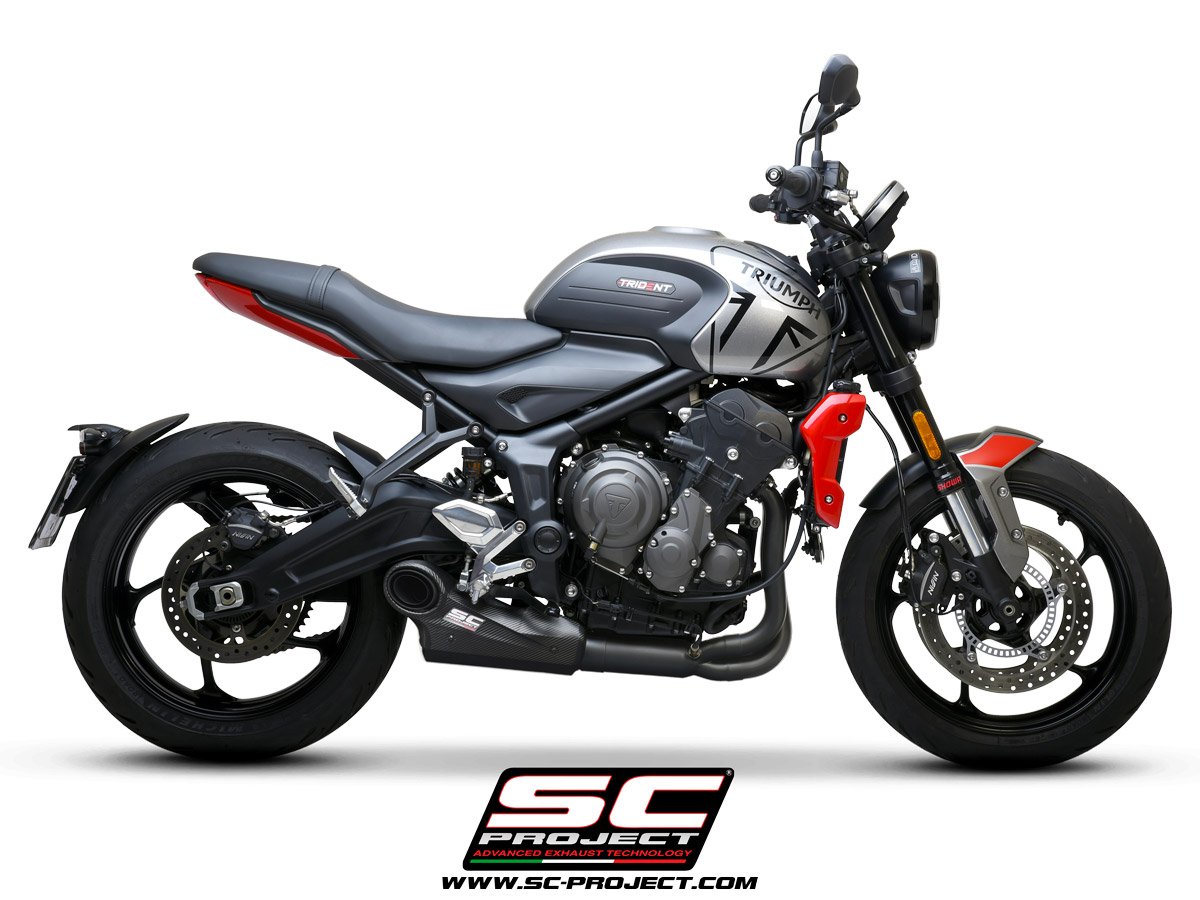 SC Project Full Exhaust System for Triumph Trident 660 STR-1 3-1 Stainless Steel Full system Exhaust (Matte Black Finish) - Image 3