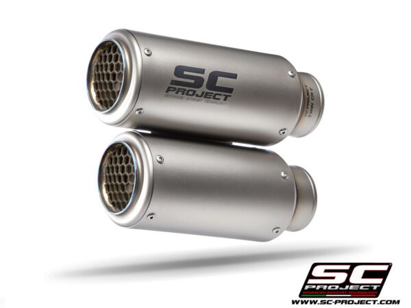 SC Project Performance Exhaust for Triumph Speed Triple 1200 RS (2021) Twin CR-T double overlapping muffler (Carbon and Titanium finish)