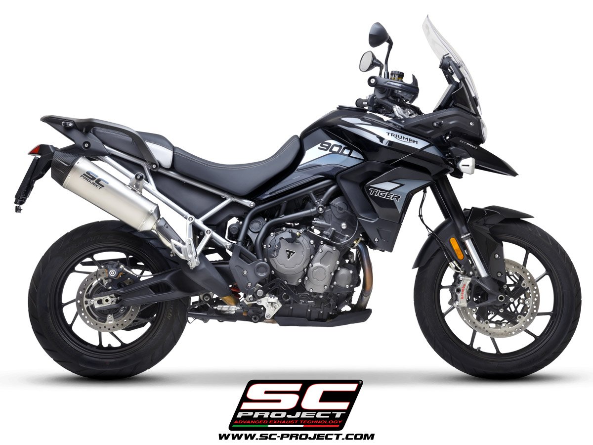 SC Project Performance Exhaust for Triumph Tiger 900 X-Plorer II Muffler, Carbon fiber, with Carbon fiber end cap - Image 3