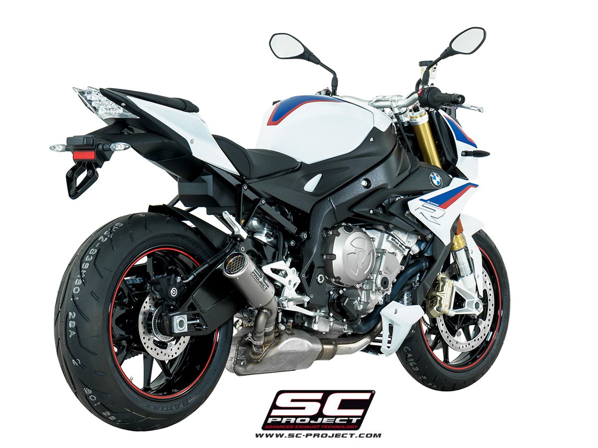 SC Project Performance Exhaust for S 1000R (2017-2020) Exhaust CR-T Muffler, Titanium, with Titanium mesh on exit pipe - Image 3