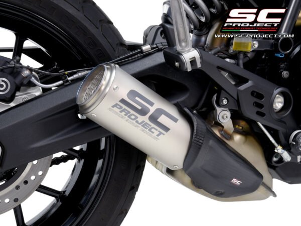 SC Project Performance Exhaust for Ducati Scrambler 800 (2023-2024) CR-T Titanium Exhaust with Stoneguard Grid