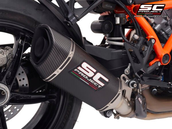 SC Project Performance Exhaust for KTM 1390 Super Duke R (2024 Onwards) SC1-R Muffler, Carbon fiber, with Carbon fiber end cap