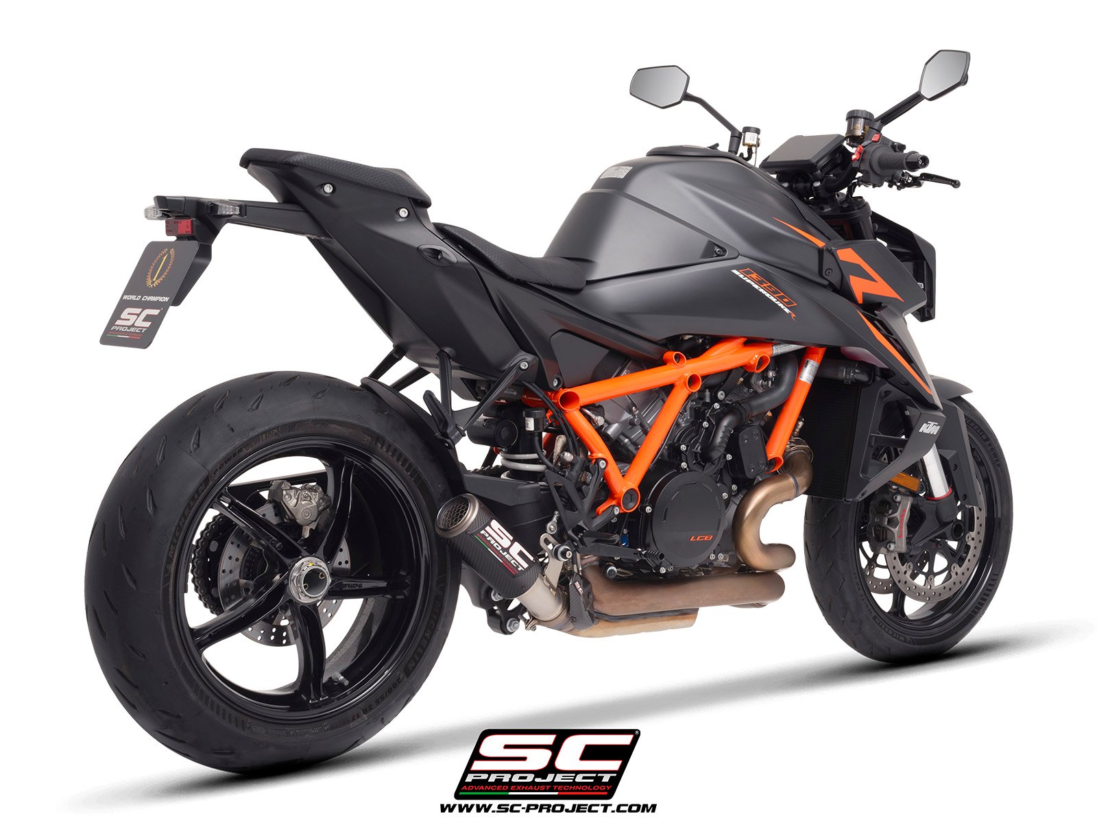 SC Project Performance Exhaust for KTM 1390 Super Duke R (2024 Onwards) CR-T Carbon Exhaust with Stoneguard Grid - Image 3