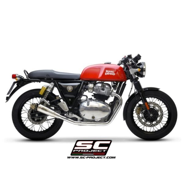 SC Project Performance Exhaust for Royal Enfield Interceptor/ Continental GT 650 Pair of S1-GP Mufflers, brushed stainless steel