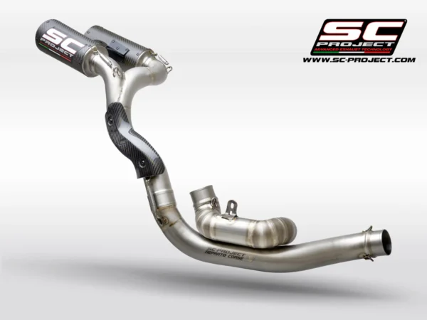 SC Project Performance Exhaust for Ducati Panigale V4-V4S (2019-2020) Semi-complete 2-1-2 titanium system, with double CR-T M2 mufflers carbon fiber