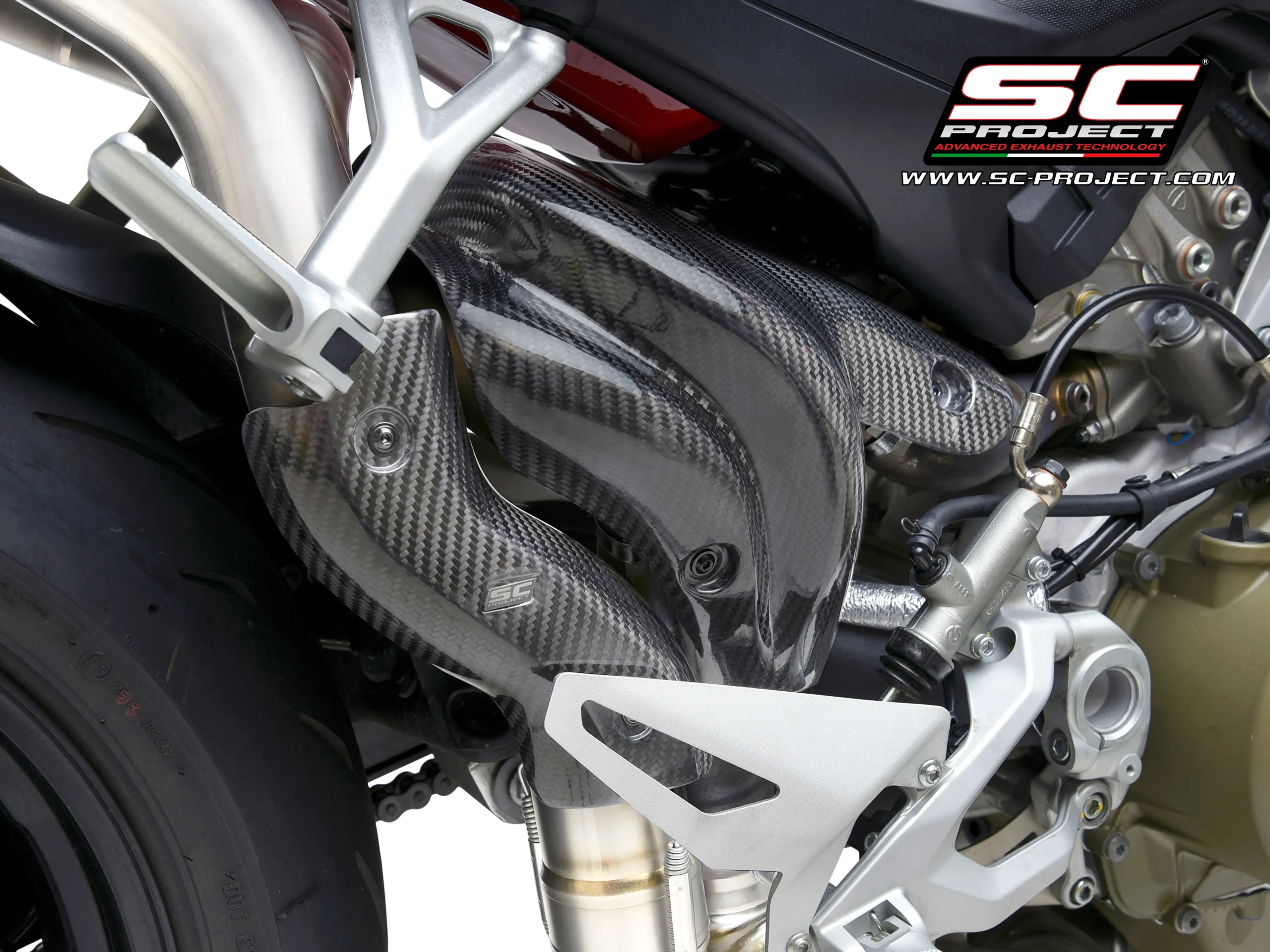 SC Project Performance Carbon fiber heatshield for Ducati Streetfighter V4 (2020)