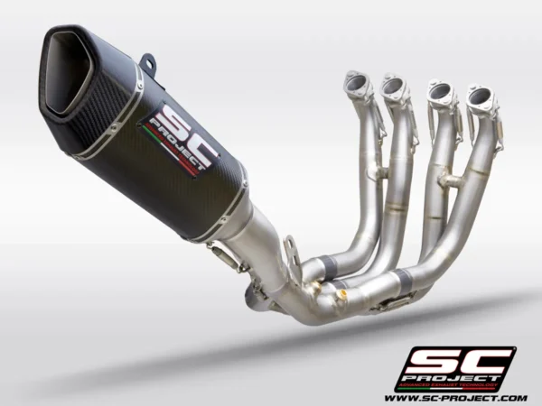 SC Project Full Exhaust System for S 1000RR (2019-2020) BS4 Exhaust Full Exhaust System 4-1, Titanium, with Carbon SC1-R Muffler ( 250 mm )