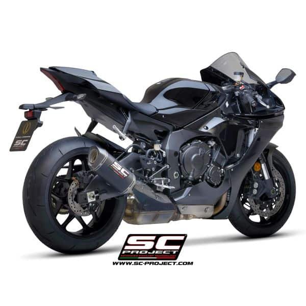 SC Project Performance Exhaust for Yamaha R1 (2015-2021) SC1-M Muffler, Carbon fiber, with Carbon fiber end cap - Image 3