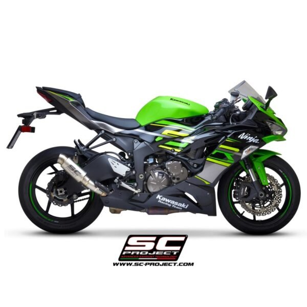 SC Project Performance Exhaust for Kawasaki ZX-6R (2019-2024) GP70-R Muffler, titanium, with titanium end cap