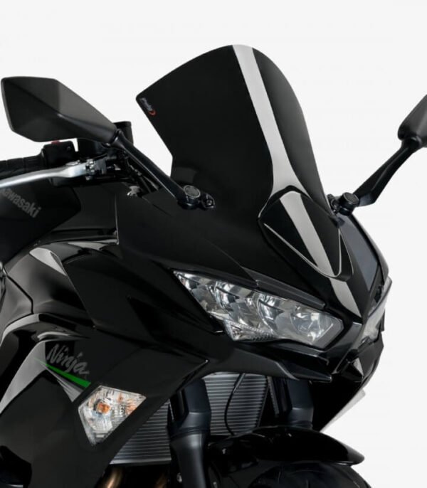 Puig R-Racer Black Windshield For Kawasaki Ninja 650 (2020 - 2024)